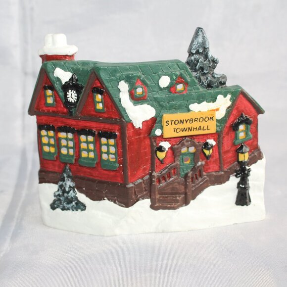 Stonybrook Townhall Scene Votive Tea Light Candle Holder - Picture 1 of 6